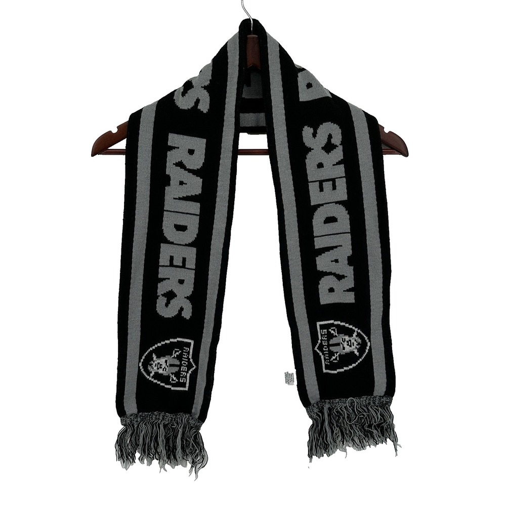 Las Vegas Raiders NFL Scarf Knitted Oakland Raiders Black Gray